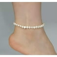 thumbnail image 2 of K-KED Real Natural Freshwater Pearl Anklet Elastic Chain Beach Foot Bracelet Jewelry, 2 of 3
