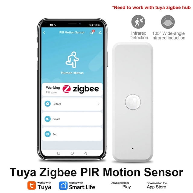 Zigbee Motion Sensor Smart Motion Detector for Home Security Wireless Motion Sensor App Remote Monitor