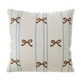 thumbnail image 2 of Tuvgenk 18x18 Inch Bow Print Flock Pillow Cover Set of 1,Valentines Winter Decorative Cushion Case with Zipper for Sofa, 2 of 6