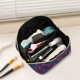 thumbnail image 2 of FORMRS Makeup Bag Travel Cosmetic Organizer for Women Fold Flat Zipper Pouch with Handle, Blue Lobster Pattern, 2 of 8