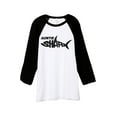 thumbnail image 1 of Auntie Shark Unisex 3/4 Sleeves Baseball Raglan T-Shirt Tee White Black X-Small, 1 of 4
