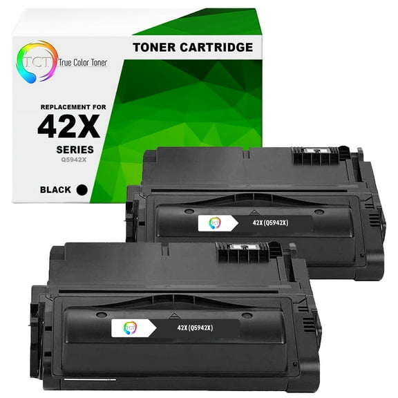 TCT 42X Toner Cartridge 2 Pack - Compatible With HP 42X Q5942X Black High Yield