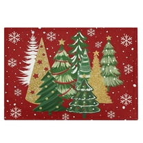 MOQIN Christmas Placemats 12x18 Inch Seasonal Table Mats | Winter Xmas Holiday Dining Decorations | Festive Tabletop Accessories for Home Dining Room Kitchen Table and Holiday Party Celebrations