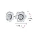 thumbnail image 5 of Bling Jewelry Womens 2 In 1 Removable Jackets CZ Stud Earrings with Petal Flower Rose Gold Silver, 5 of 5