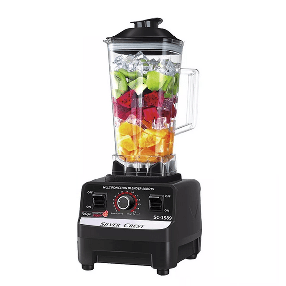 Licuadora industrial 2 L negra con vaso de abs 110V/220V - Incluye 5 accesorios