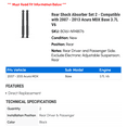 thumbnail image 2 of Rear Shock Absorber Set 2 - Compatible with 2007 - 2013 Acura MDX Base 3.7L V6 - Autopart Premium, 2 of 2