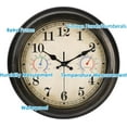 thumbnail image 5 of 12 Inch Outdoor Clock with Thermometer and Hygrometer Combo, Waterproof Indoor Outdoor Wall Clocks for Patio, Pool,Garden Decor- Retro Bronze, 5 of 9
