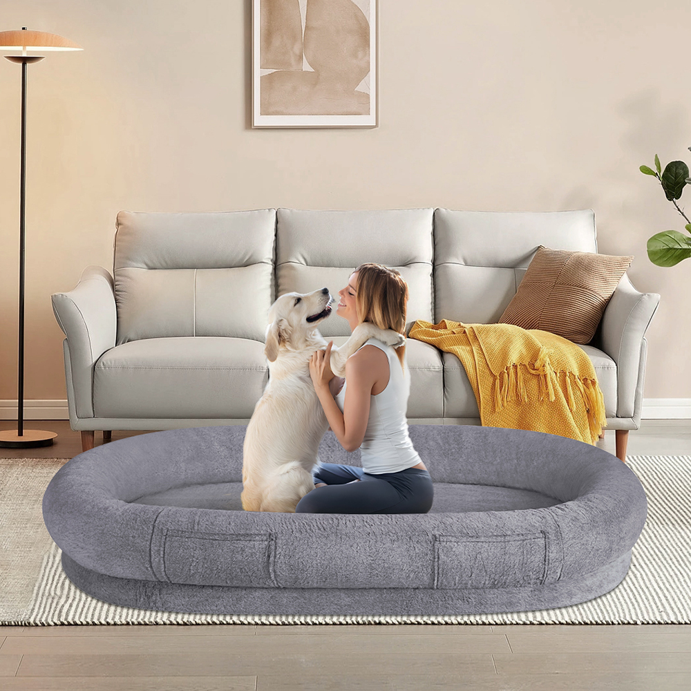 unipaws Cooling Human Dog Bed for Adult, All Season Summer Winter Giant Extra Large Human Size Pet Bed with Removable Cooling Pad