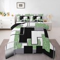 thumbnail image 1 of YST Lime Green Black Grey Comforter Set Toddler Abstract Geometric Checkered Bedding Set Square Sequins Down Comforter For Kids Adults,Geometry Grid Bed Set For All Season Room Decor, 1 of 6