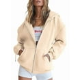thumbnail image 1 of Sudaderas con Capucha y Cremallera para Mujer, Sudaderas Extragrandes, Conjuntos de Moda Escolar para Otoño, Chaquetas Informales, Ropa de Invierno Albaricoque M, 1 of 9
