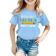 thumbnail image 4 of XEGLSBU Girls T-Shirts Size 10-12 Capybara Kids Short Sleeve Casual Shirt with Cartoon Print for Boys and Girls Comfortable Daily Wear Top Sky Blue Size 6-7 Years, 4 of 4