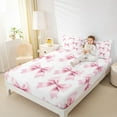 thumbnail image 4 of Feelyou Pink Kawaii Bowknot Twin Sheet Sets, Fairy Princess Style Bedding, 3-Piece, 4 of 7