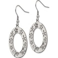 thumbnail image 2 of Stainless Steel Polished Flower Cut Out Shepherd Hook Earrings (31.7 X 0.9) Made In China sre1275, 2 of 5