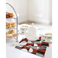 thumbnail image 4 of Red Grey, Kitchen Dish Towels for Drying Dishes Set of 2, Abstract Retro Middle Century Geometric Art Waffle Weave Microfiber Hand Tea Bathroom Towels Quick Dry & Absorbent Towel 12x12, 4 of 7