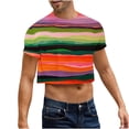 thumbnail image 2 of Blusas y camisas de manga corta y cuello redondo para hombre, blusas de verano con estampado y mangas cortas para hombre., 2 of 8