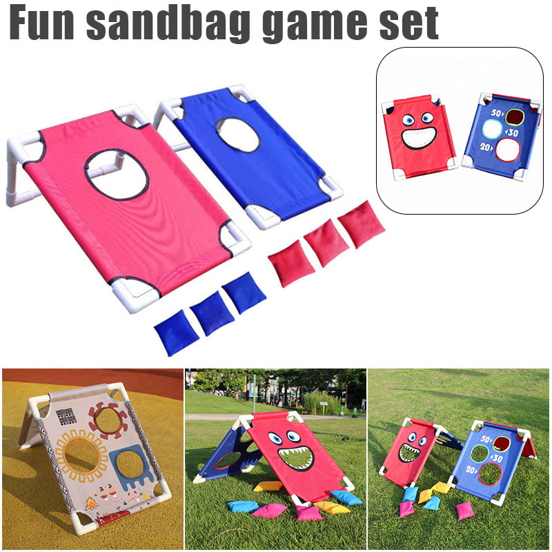 Campsites,Wedding BBQ ibigbean Portable Cornhole Toss Game Set Collapsible Cornhole Boards Double-Sided Playable Design Boards with Sandbags Suitable for Family Reunion Cookouts