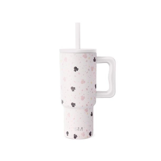 Simple Modern - Vaso de Disney para niños de 24 onzas con asa y tapa de silicona con popote | Resistente a derrames | Botella de acero inoxidable reutilizable | Colección Trek |