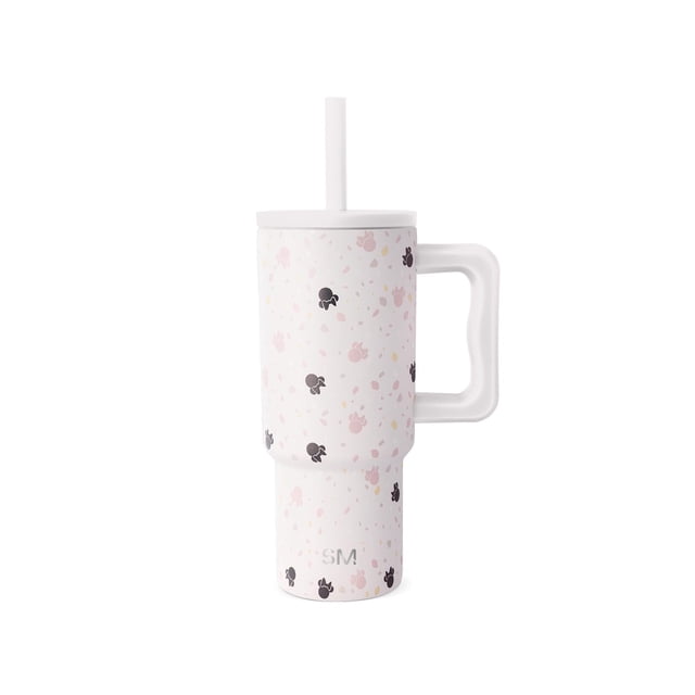 Simple Modern - Vaso de Disney para niños de 24 onzas con asa y tapa de silicona con popote | Resistente a derrames | Botella de acero inoxidable reutilizable | Colección Trek |