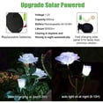thumbnail image 3 of OUSITAID Solar Decorative Stake Rose Flower Lights for Yard Outdoor Porch Garden Memorial Cemetery Backyard Decor Flower Bed Decoration (2 Pack,White), 3 of 7