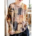 thumbnail image 4 of Female Christmas Sweater Graphic Printed Oversized Pullover Sweaters Casual Loose Knit Pullovers Color L, 4 of 7