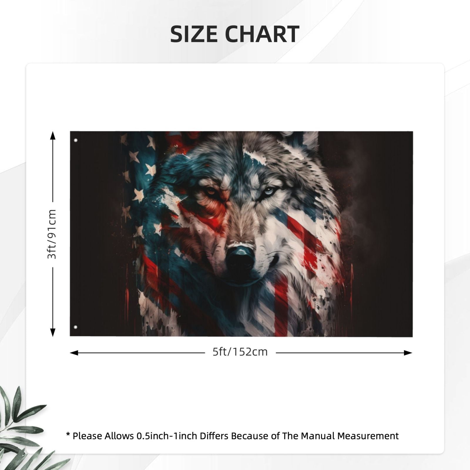 American Wolf USA Flag Double Sided Flag 3x5FT Reversible Garden Flag Outdoor Decor for House, Porch, Lawn, Yard, Indoor Wall, Party Decoration