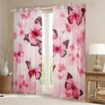 thumbnail image 2 of Manfei Dreamy Butterfly Child Curtains Pack of 2 (42x84 Each), Pink Cherry Blossoms Curtains Blackout, Romantic Anniversary Bedroom Curtains, Curtains Blackout Room Decor, 2 of 6