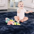 thumbnail image 5 of GlowSol 2' x 6' Hallway Runner Rug Shag Furry Runner Rug Plush Fluffy Rug Soft Rug for Nursery Playroom Home Decorative, Navy Blue, 5 of 6