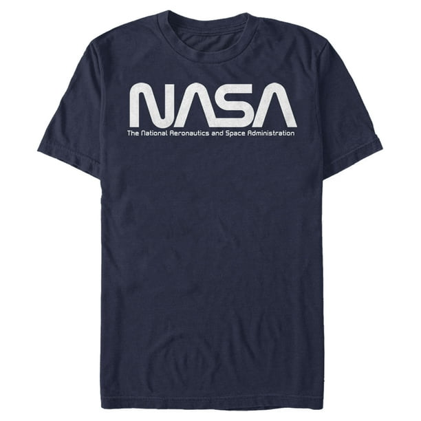 NASA NASA Men's White Text Simple Logo TShirt