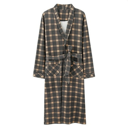 

Mens Soft Cotton Long Sleeve Lounge Bath Robe Dressing Gown Sleepwear Nightwear