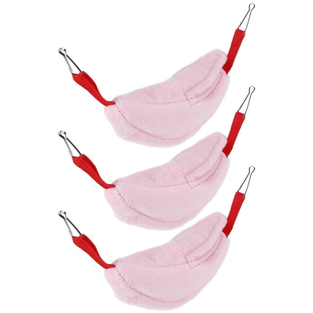 juegos de nidos de hamaca para hámster, forma de plátano, colgante, casa cálida de invierno, suministros para animales pequeños, color rojo rosa