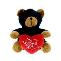 Dollibu Black Bear I Love You Valentines Stuffed Animal - Heart Message - 6 inch - Super Soft Plush - Item #K5132-5999