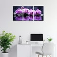 thumbnail image 4 of ZHONGYUTONG Zen Bathroom Wall Art 3 Pieces Purple Orchid Stones on Water Picture Prints Spiritual Relaxing Canvas Poster Spa Artwork Meditation Room Decor (11.00" x 14.00" x 3PCS), 4 of 6