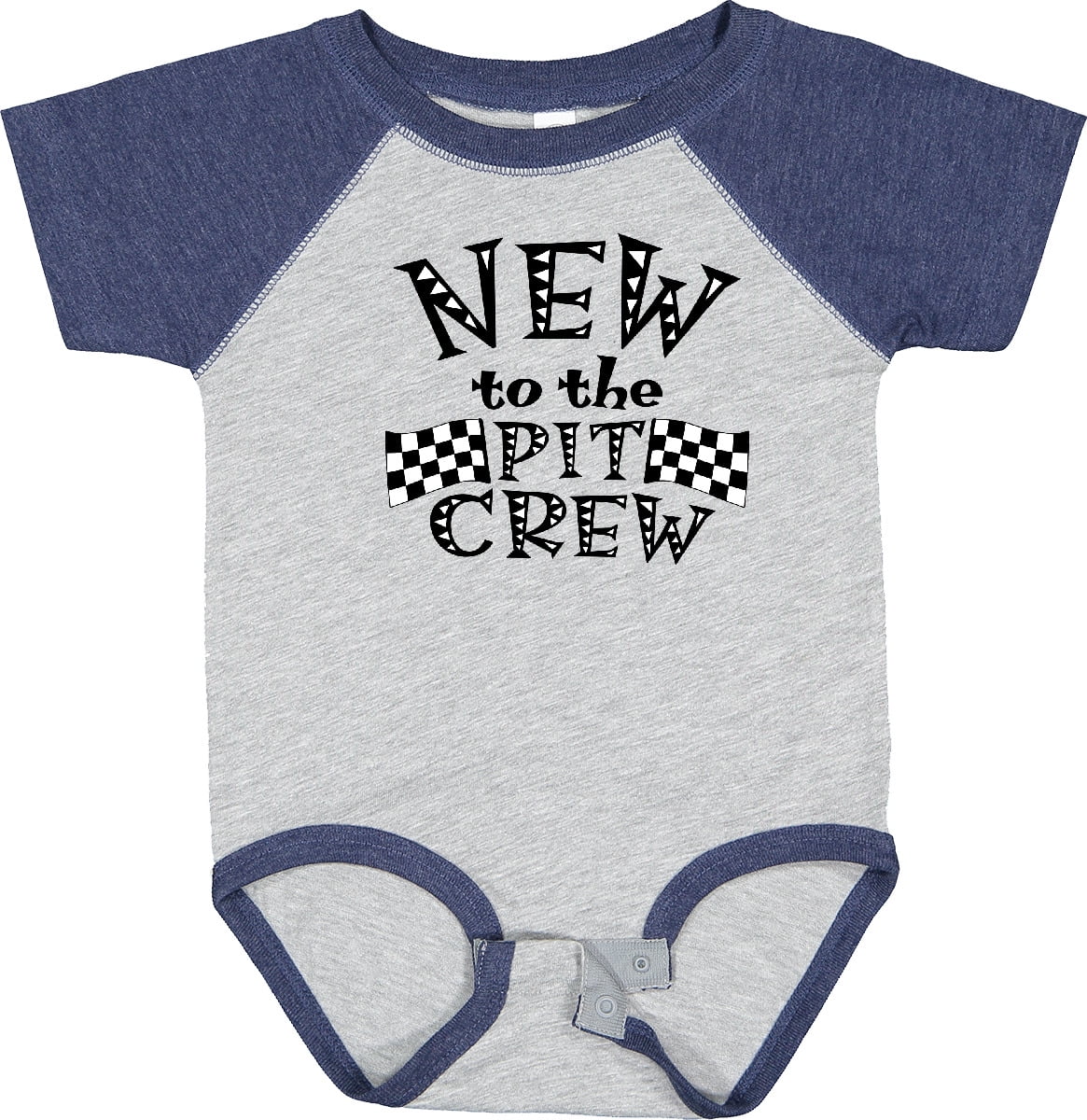 Inktastic New to the Pit Crew Racing Flags Boys or Girls Baby Bodysuit