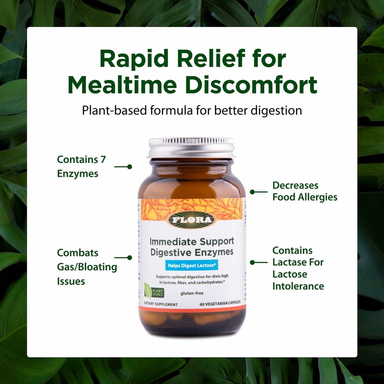Flora - Immediate Support Digestive Enzymes - Supports Lactose