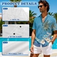 thumbnail image 5 of Jeiento Matching Vacation Outfits for Couples Hawaiian Button Down Shirt for Men Coconut Tree Trendy Hawaiian Luau Dresses, Blue, 5 of 6