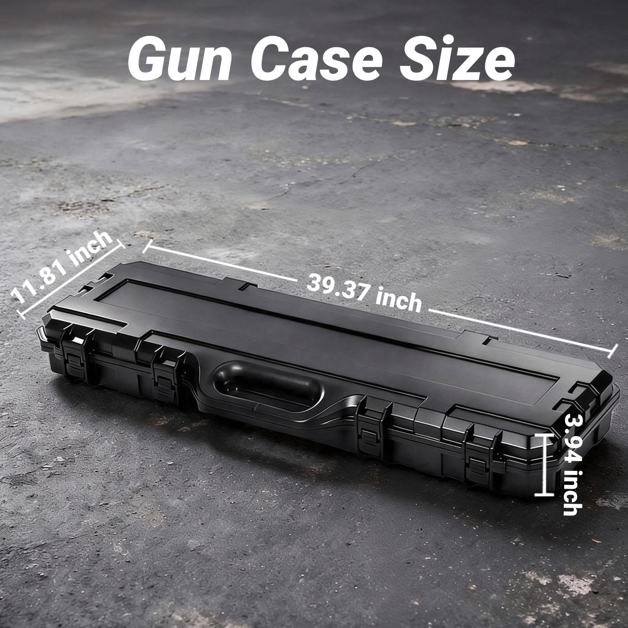 Gun Case,Blacksmith 39 inch Hardshell Travel Carrying Case for Gun With 2 Padlocks,Black