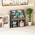 thumbnail image 2 of Gymax Kids Wooden Bookshelf Bookcase Children Toy Storage Cabinet Organizer, 2 of 10