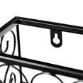thumbnail image 3 of Pemberly Row Contemporary Iron Wall Mounted Wine Rack with Glass Holder in Black, 3 of 7