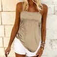 thumbnail image 6 of Womens Boho Cami Tank Tops Spaghetti Strap Plus Size Camisoles Irregular Hem Vintage Trendy Beach Vacation Travel Outfits(Khaki, L), 6 of 7