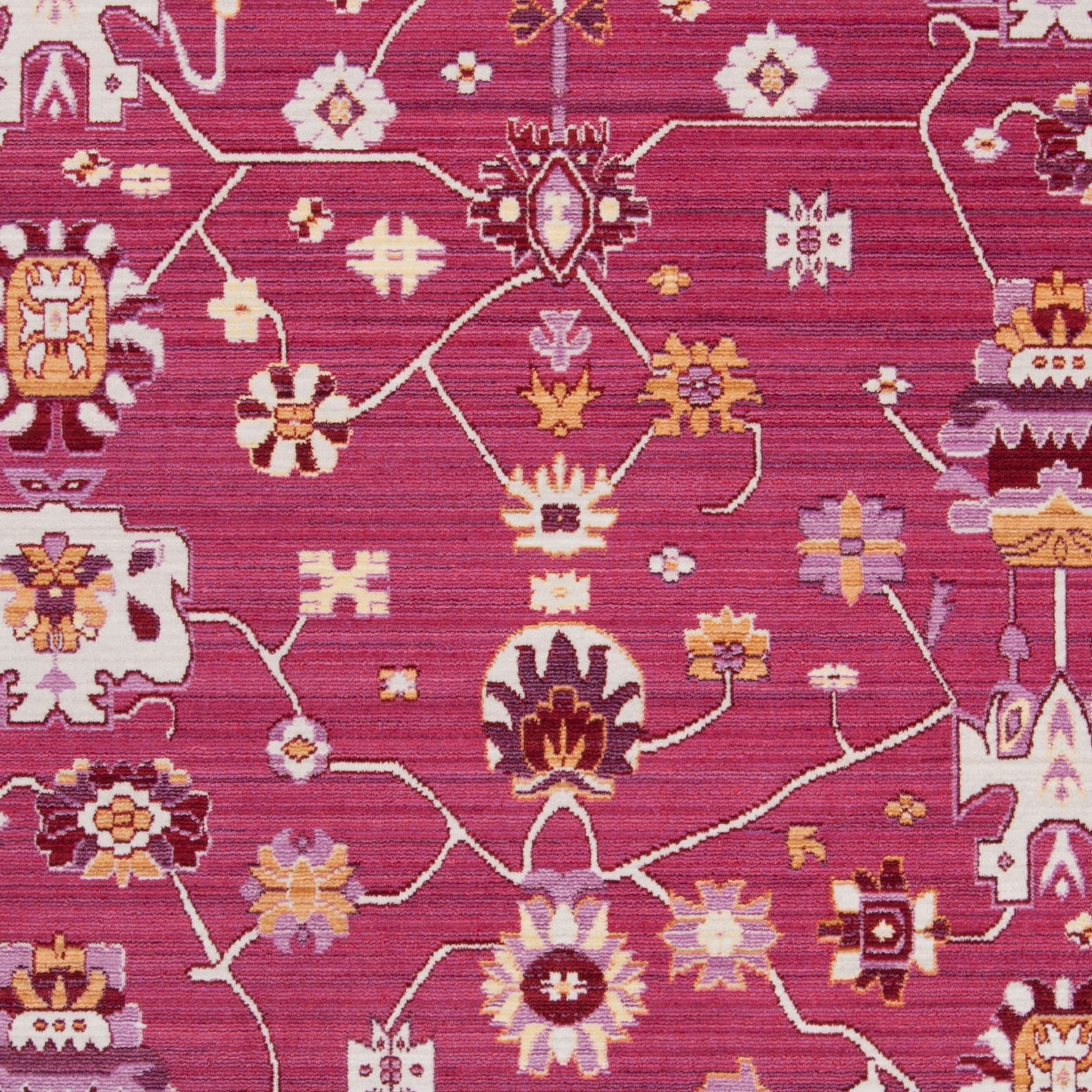 SAFAVIEH Valencia Gemma Abstract Polyester Area Rug, Fuchsia/Multi, 9' x 12'
