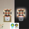 thumbnail image 2 of Yayeee LED Plug in Night Light for The Home with Auto Dusk to Dawn Light Sensors, 2 Pack, Checkered Pattern, 2 of 6