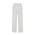 thumbnail image 3 of RYRJJ Summer Cotton Linen Cropped Wide Leg Pants Capris Women Ladies Casual Loose Palazzo Work Pant with Elastic Waist Pocket(White,M), 3 of 6