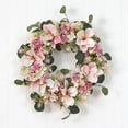 thumbnail image 3 of Nearly Natural Plastic All Occasion Hydrangea Magnolia Artificial Wreath, 20" (Multicolor), 3 of 4