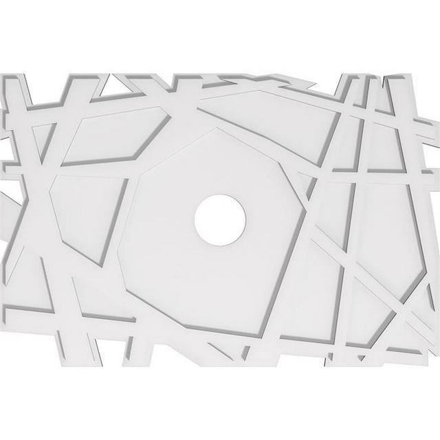 Ekena Millwork CMP34X22NO-04000 4 in. ID x 12 in. Rectangle Novo Architectural Grade PVC Contemporary Ceiling Medallion