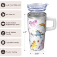 thumbnail image 3 of 20OZ Unicorn Coffee Mug with Handle and Straw Double Wall Stainless Steel Tumbler Insulated Cup for Cold Hot Beverages Thoughtful Gifts for Women Mom Friends on Birthday Christmas Thanksgiving, 3 of 6