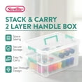 thumbnail image 3 of Sterilite Convenient Home 2-Tier Layer Stack Carry Storage Box, Clear (8 Pack), 3 of 12