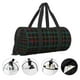 thumbnail image 3 of Balery Buffalo Plaid Dark Green Bolsa de Gimnasio para Mujeres y Hombres, Bolsa de Viaje Impermeable, Bolsa de Fin de Semana con Compartimento para Zapatos y Bolsillo Húmedo, 3 of 6