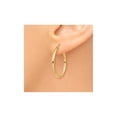 thumbnail image 4 of Primal Gold 14K Yellow Gold 2x25mm Lightweight Tube Hoop Earrings, 4 of 6