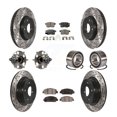 thumbnail image 1 of Transit Auto Front Rear Wheel Hub Bearings Assembly Coated Disc Brake Rotors and Ceramic Pads Kit (10Pc) for Car Honda Accord - Left Right Side (Driver Passenger) KBB-107599, 1 of 10