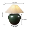 thumbnail image 4 of FSLiving Green Clay Pot Ceramic Table Lamp Textured Shade Tapered Shape Farmhouse Bedside Lamps Rechargeable Battery Operated RGB Bulbs by Remote, Wireless Timer, 15 Colors, for Livingroom, 4 of 8